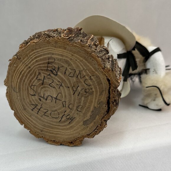 Vintage Hand Crafted Signed Sun Face Kachina Doll on Wood Base 12" Tall - Picture 6 of 6